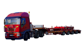 Sattelzug mit Tieflader